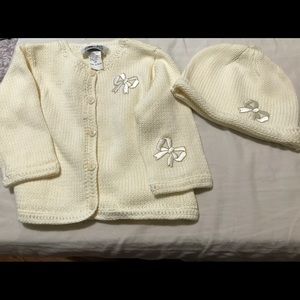 New Fingerprints NY Girl Sweater &Hat sz 18 months